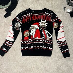 Size small Rick and Morty graphic christmas sweater